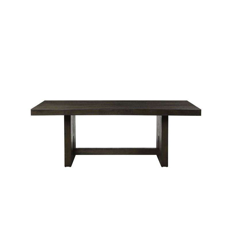 Bowery Hill Transitional Contemporary Dining Table in Distressed Walnut