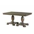 Bowery Hill Dining Table with Double Pedestal and Extension Leaf in Gray Oak