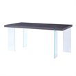 Bowery Hill Contemporary Dining Table in Gray High Gloss & Clear Glass
