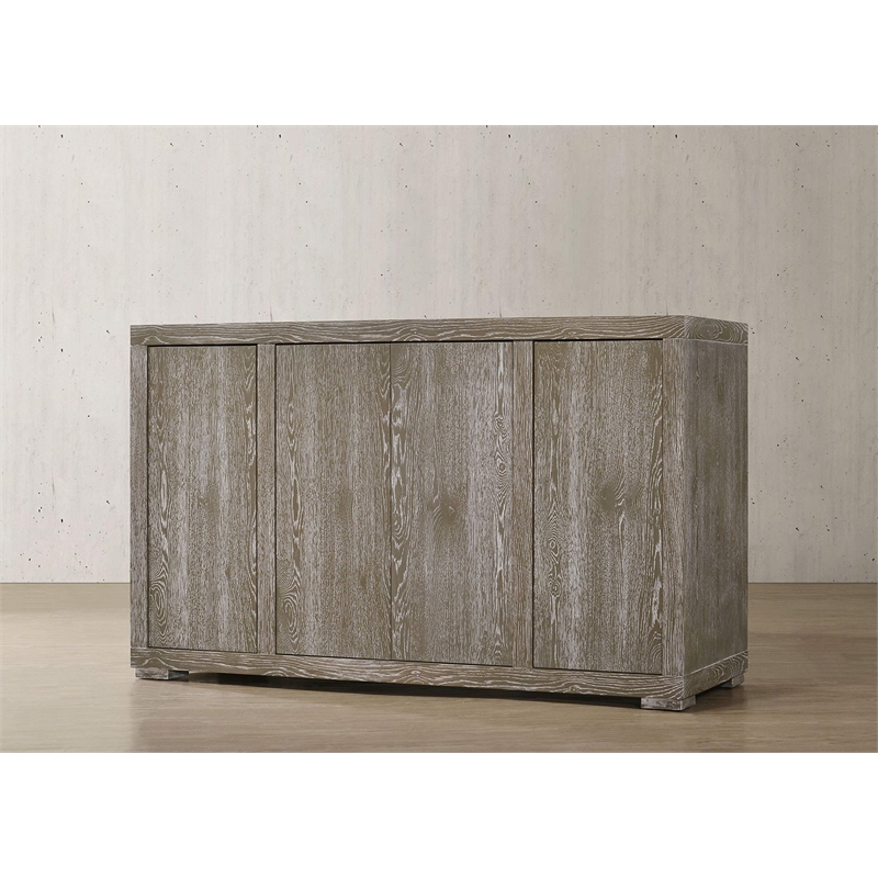 Bowery Hill Transitional 2 Drawer Dining Server in Gray