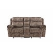 Bowery Hill Modern Velvet Reclining Loveseat with USB Dock/Console in Chocolate