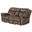 Bowery Hill Modern Velvet Reclining Loveseat with USB Dock/Console in Chocolate