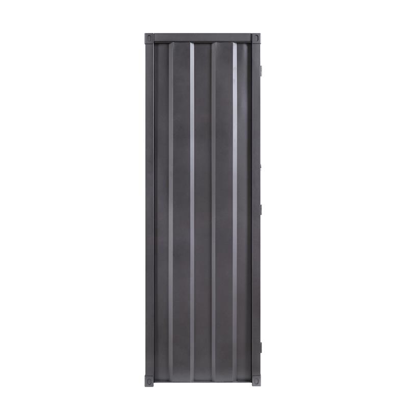 Bowery Hill Modern Double Door Metal Wardrobe in Gunmetal