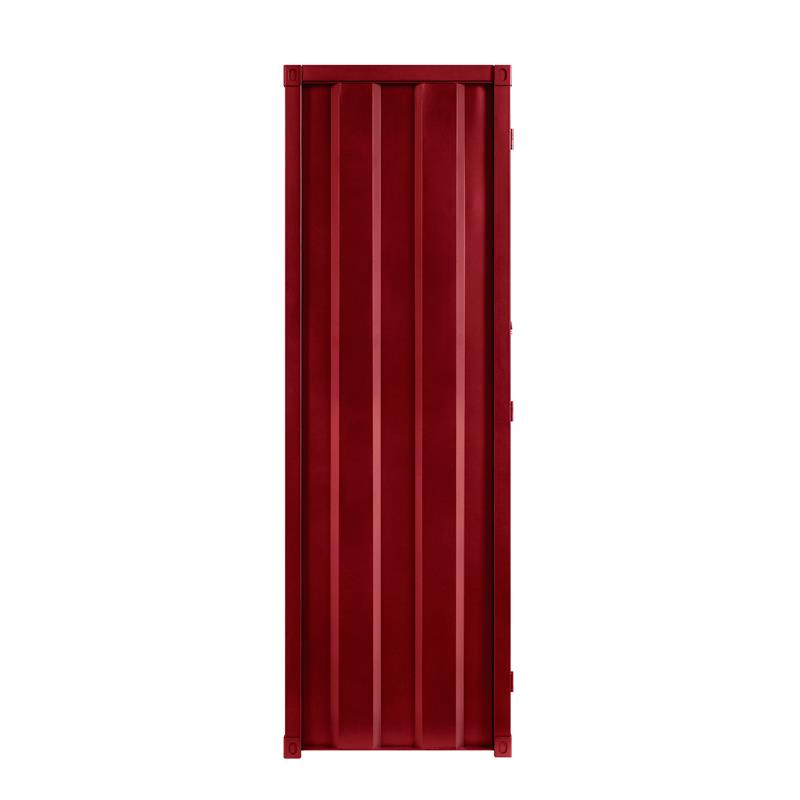 Bowery Hill Modern Double Door Metal Wardrobe in Red