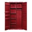 Bowery Hill Modern Double Door Metal Wardrobe in Red