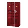 Bowery Hill Modern Double Door Metal Wardrobe in Red
