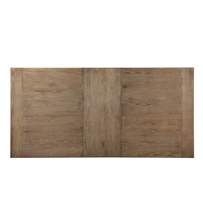 Bowery Hill Transitional Metal Base Dining Table in Maple