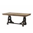 Bowery Hill Transitional Metal Base Dining Table in Maple