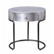 Bowery Hill 1 Drawer Round End Table with Drawer in Silver