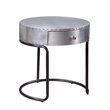 Bowery Hill 1 Drawer Round End Table with Drawer in Silver