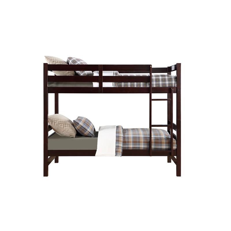 Bowery Hill Transitional Twin over Twin Bunk Bed in Espresso