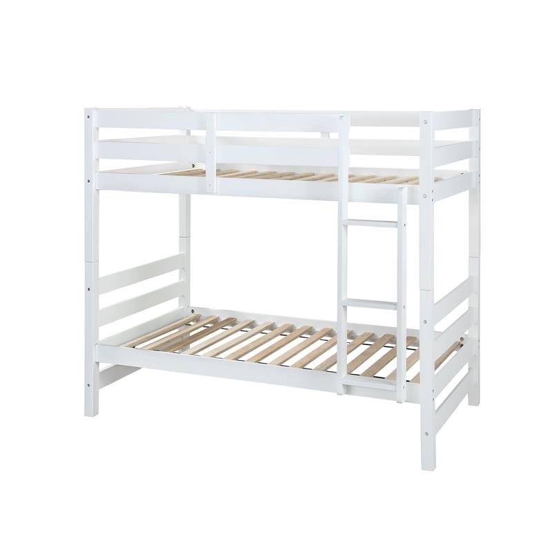 Bowery Hill Transitional Twin over Twin Bunk Bed in White