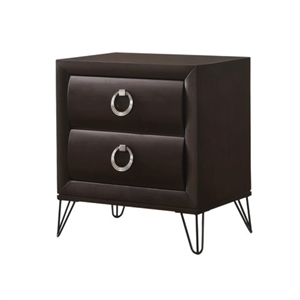 Bowery Hill Transitional 2 Drawer Nightstand in Dark Merlot