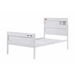 Bowery Hill Contemporary Low Profile Metal Twin Panel Bed in White