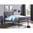 Bowery Hill Contemporary Metal Low Profile Twin Panel Bed in Gray