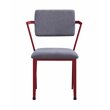 Bowery Hill Contemporary Metal Kids Chair with Padded Seat in Gray and Red