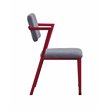 Bowery Hill Contemporary Metal Kids Chair with Padded Seat in Gray and Red