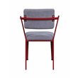 Bowery Hill Contemporary Metal Kids Chair with Padded Seat in Gray and Red