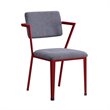 Bowery Hill Contemporary Metal Kids Chair with Padded Seat in Gray and Red