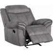 Bowery Hill Transitional Velvet Glider Motion Recliner in Gray