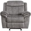 Bowery Hill Transitional Velvet Glider Motion Recliner in Gray