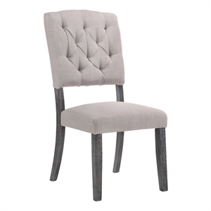 Bowery Hill 42&quotH Contemporary Fabric/Wood Dining Side Chair in Gray (Set of 2)