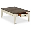 Bowery Hill Storage Coffee Table in Dark Oak and White