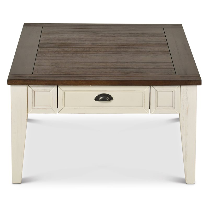 Bowery Hill Storage Coffee Table in Dark Oak and White