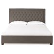Bowery Hill Tufted King Platform Bed in Gray
