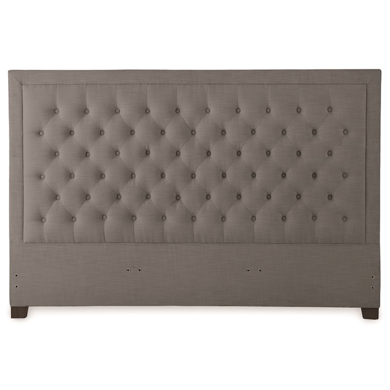 Bowery Hill Tufted King Platform Bed in Gray