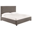 Bowery Hill Tufted King Platform Bed in Gray