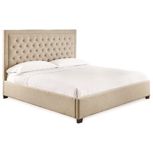 Bowery Hill Upholstered Sand Platform Bed King Rectangular 89&quot