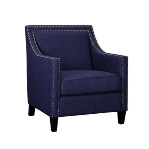 Bowery Hill Contemporary Fabric Chair in Blue