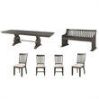Bowery Hill 6 Piece Engineered Wood Dining Set in Dark Ash