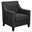 Bowery Hill Chair WIth Ottoman in Charcoal Gray