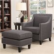 Bowery Hill Chair WIth Ottoman in Charcoal Gray