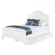 Bowery Hill Faux Leather Upholstered Full Bed with Trundle in White