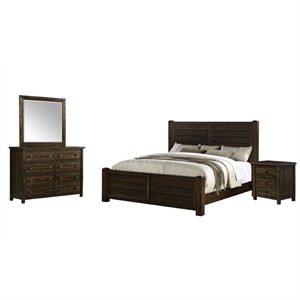 bowery hill 4 piece king bedroom set in chestnut