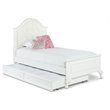 Bowery Hill Button Tufted Faux Leather 5 Piece Twin Bedroom Set in White