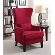 Bowery Hill Polyester Upholstered Accent Chair with Nailhead Trim in Berry