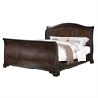Bowery Hill Solid Wood Curved Sleigh Queen Bed in Cherry