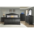 Bowery Hill Solid Wood Curved Sleigh Queen Bed in Cherry
