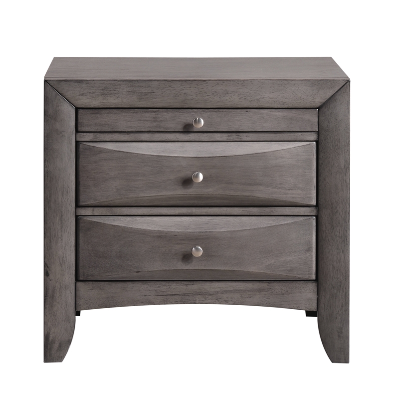 Bowery Hill Queen 3 Piece Bedroom Set in Gray