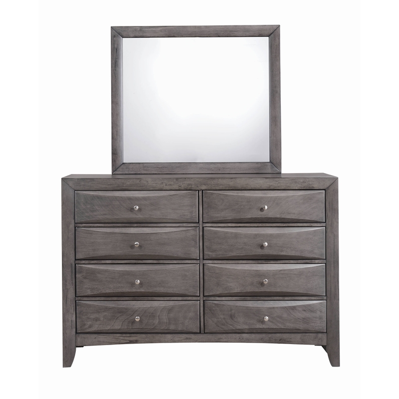 Bowery Hill Queen 6 Piece Bedroom Set in Gray