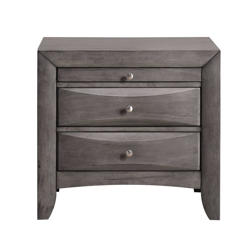 Bowery Hill Queen 6 Piece Bedroom Set in Gray