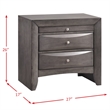 Bowery Hill Solid Wood 3 Piece King Bedroom Set in Gray
