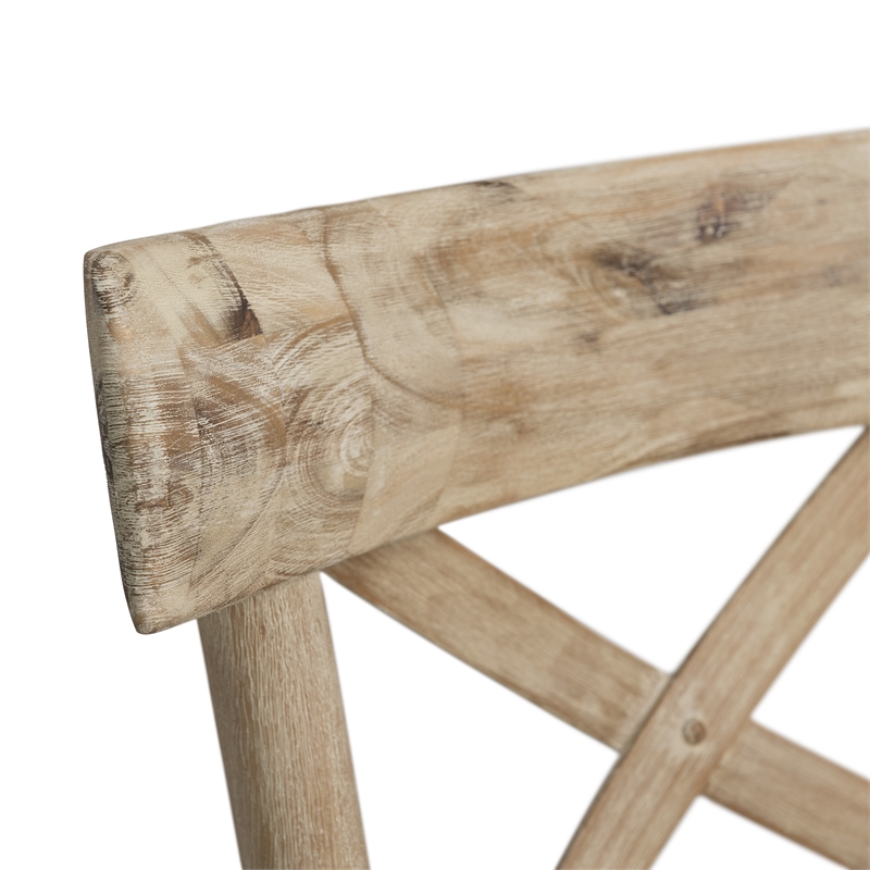 Bowery Hill Wood Brown Bar Stool Chair Square Footrest 43.5
