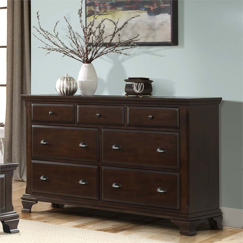 Bowery Hill 7 Drawer Dresser in Cherry | Cymax Business