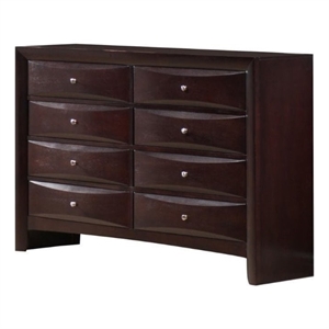 bowery hill wood 8-drawers bedroom dresser in mahogany