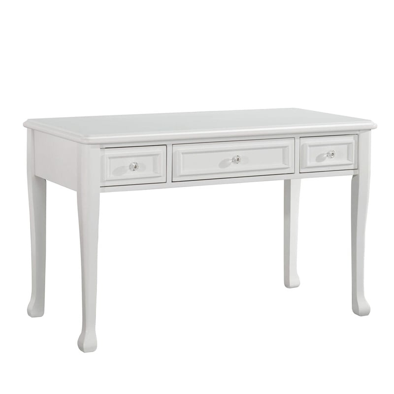 Bowery Hill Traditional Wood Writing Desk in White